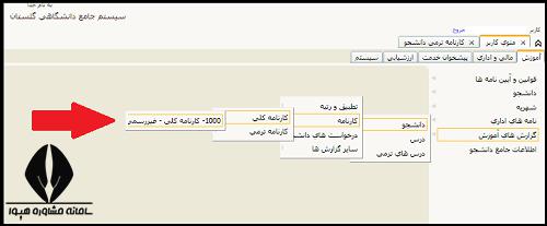 کارنامه کل دانشگاه سراسری